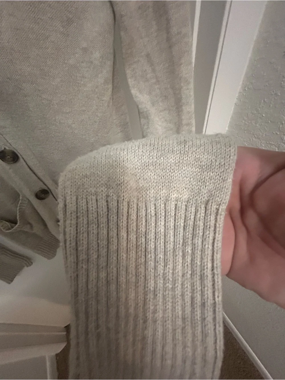 Hollister Cream V-Neck Knit Cardigan